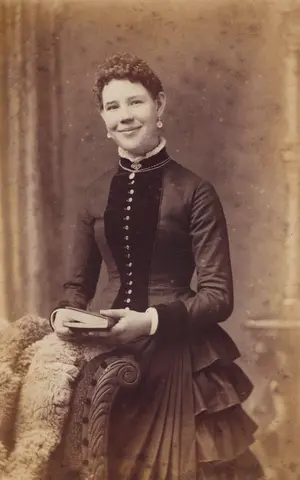 Grok Imagine 1.5 clip: sepia cabinet card of a Victorian woman holding a book