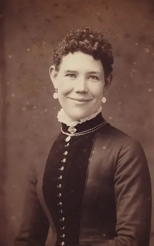 Happy Horse 1.1 clip: sepia cabinet card of a Victorian woman holding a book