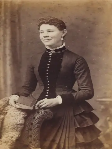 Luma Ray 3.2 clip: sepia cabinet card of a Victorian woman holding a book